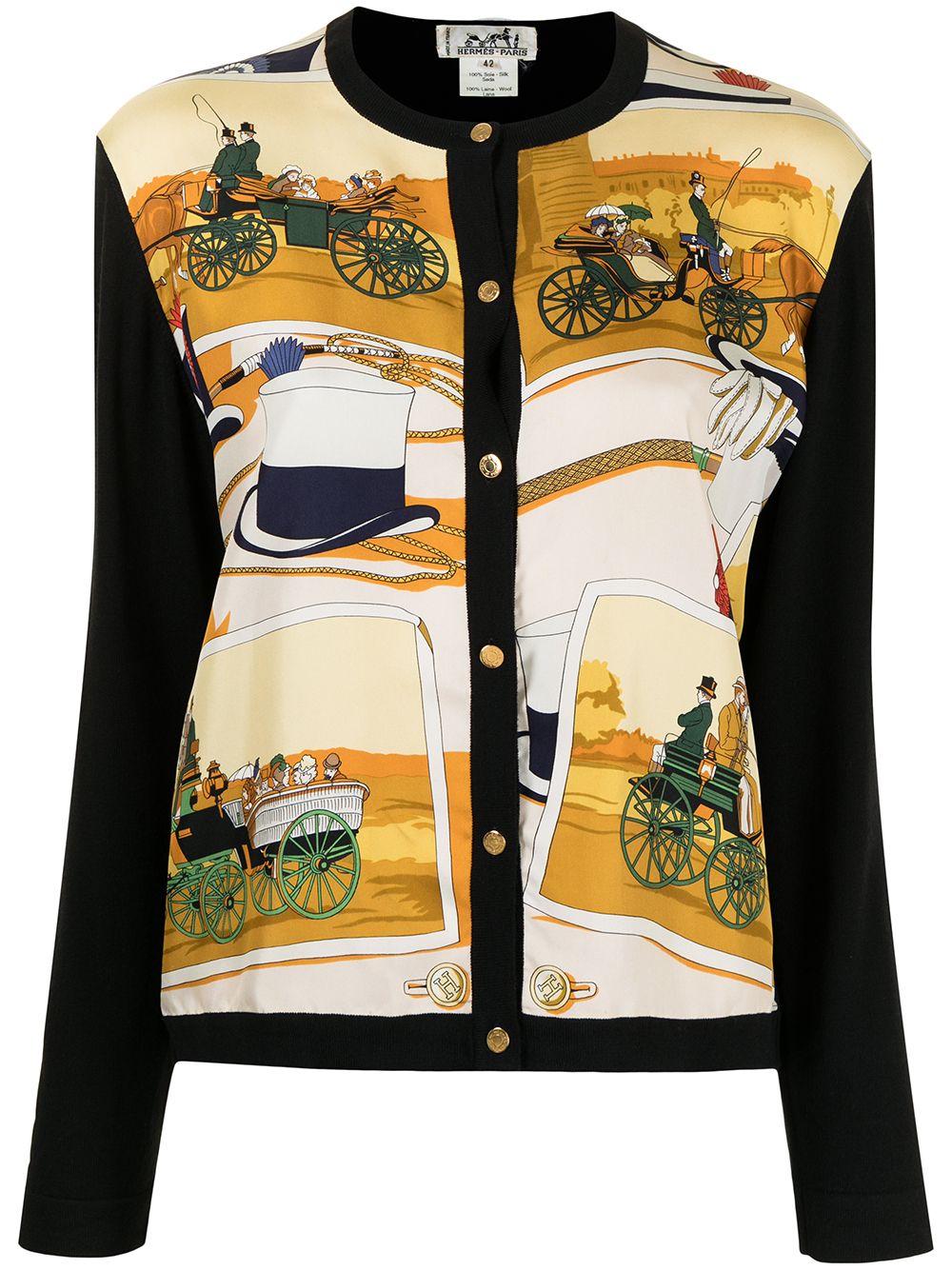Pre-owned Hermes  Horse-print Cardigan In Multicolour