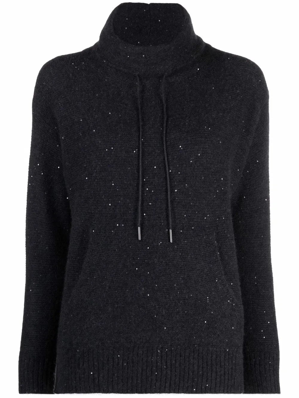 

Fabiana Filippi front-tie knitted roll-neck jumper - Black