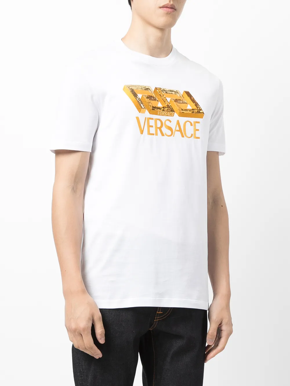 фото Versace футболка с узором greca