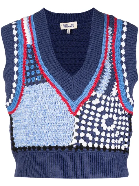 Shop Baum Und Pferdgarten Cicilla crochet-knit cotton vest with