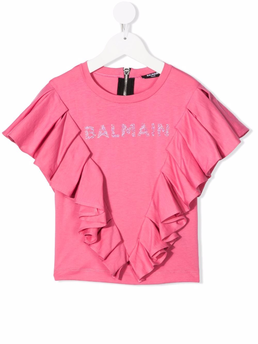 фото Balmain kids футболка с оборками и логотипом