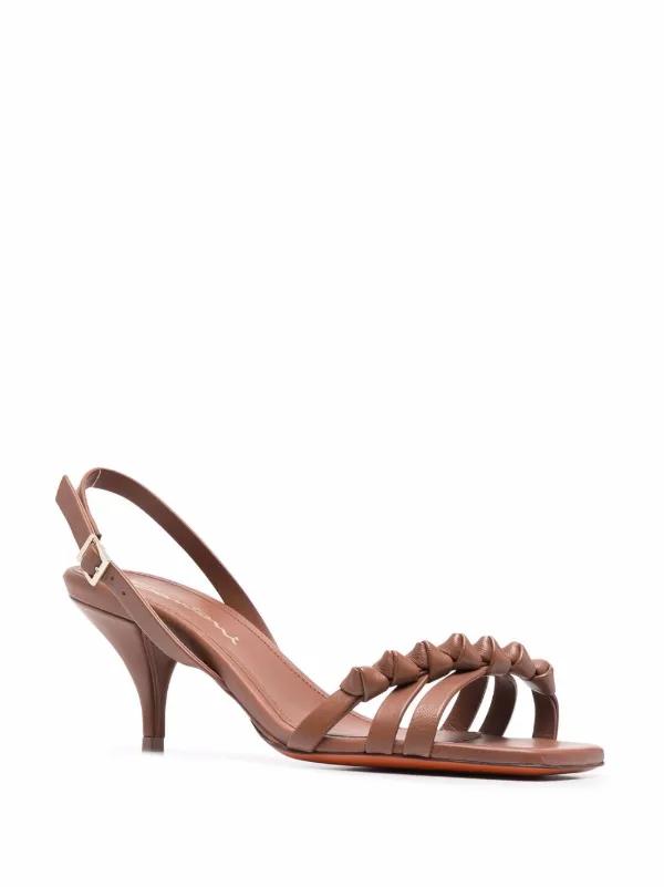 Santoni Leather Slingback Sandals - Farfetch