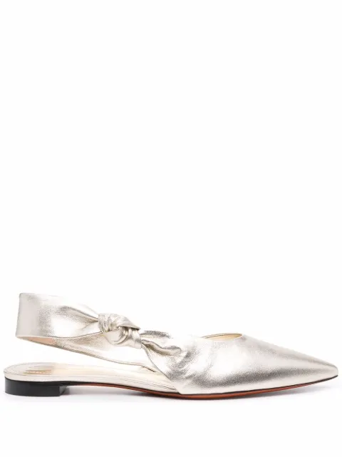 Santoni metallic leather sandals