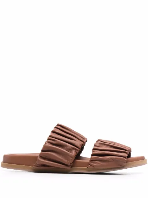 Santoni ruched leather sandals