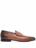 Santoni Penny leather loafers - Brown