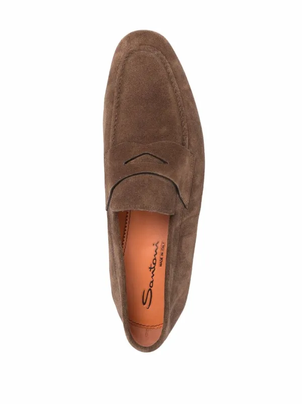 Santoni Leather Penny Loafers Brown FARFETCH AO