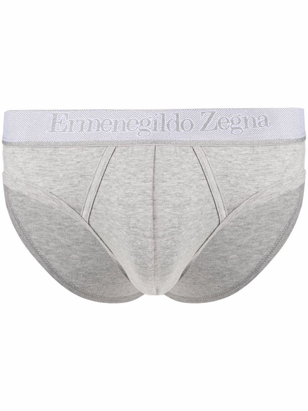 Zegna Logo-waistband Briefs In Grey