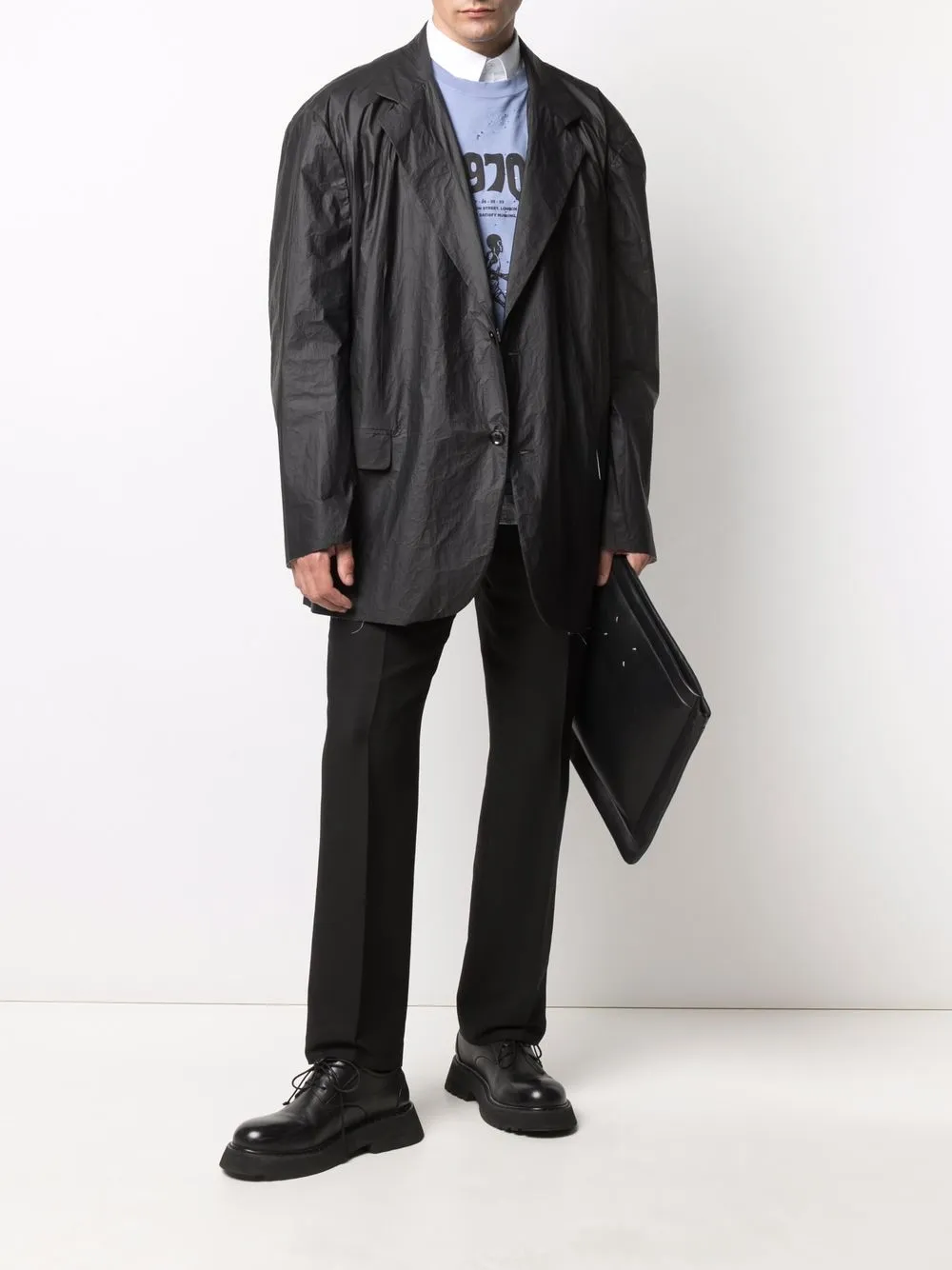Image 2 of Raf Simons single-breasted wide-shoulder jacket