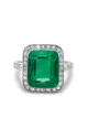 Image 1 of Pragnell Vintage 1901-1910 platinum Edwardian Colombian emerald and diamond ring