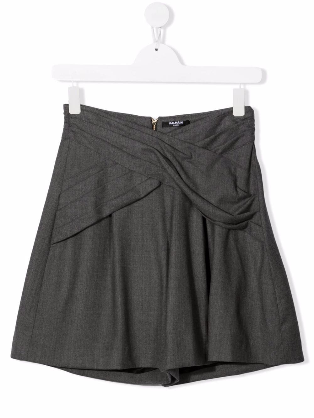 

Balmain Kids shorts cruzados con diseño fruncido - Gris