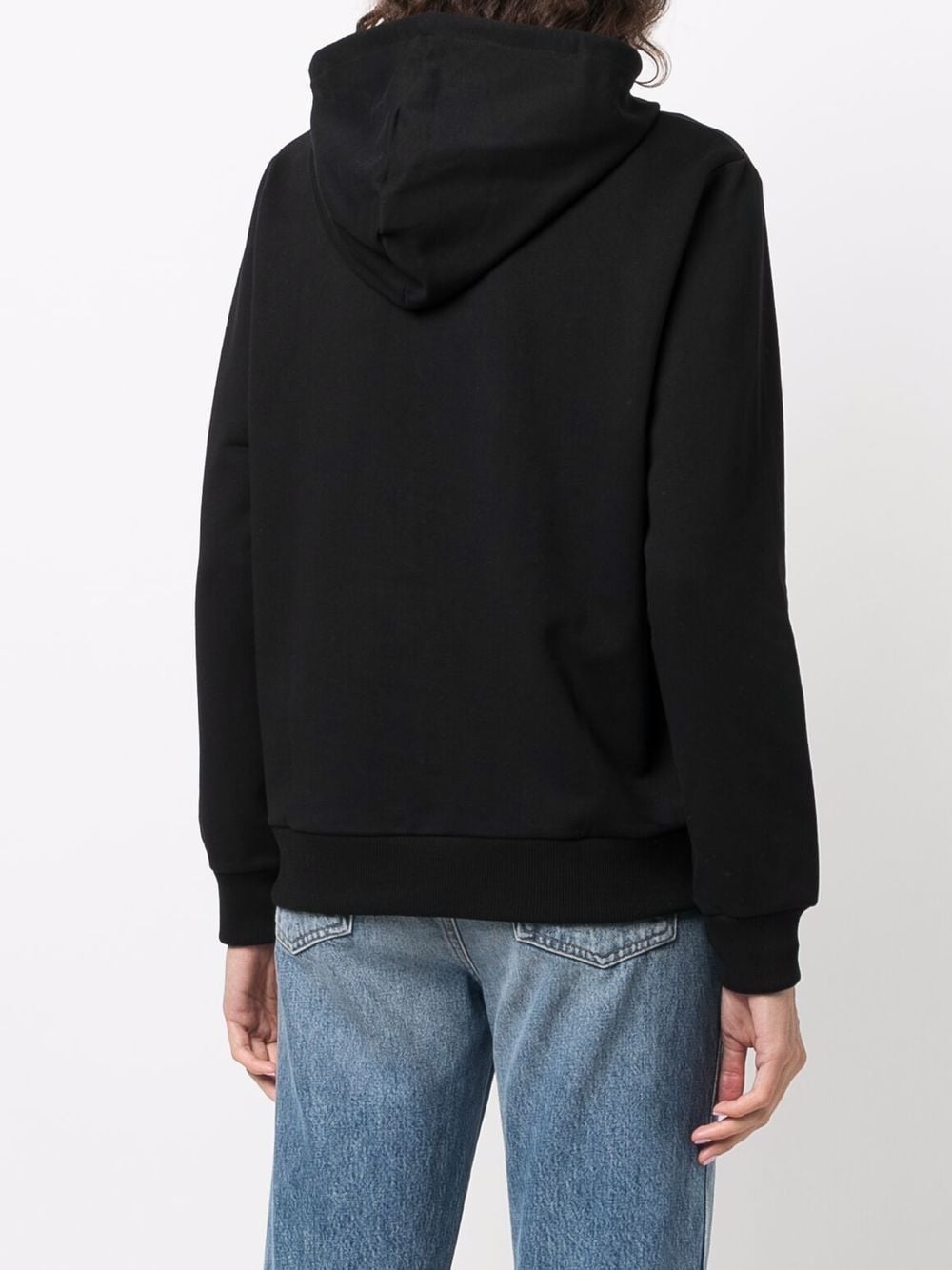 Shop Apc Logo-print Cotton Hoodie In Black