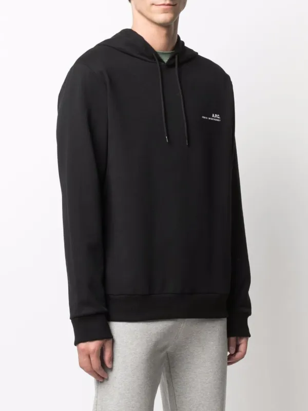 【送料&関税込】A.P.C. Logo Printed Drawstring Hoodie A.P.C. logo-print Drawstring Hoodie | Green | FARFETCH