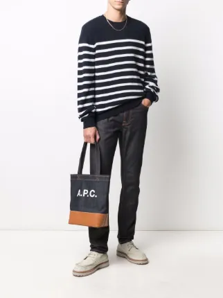 Axel logo-print denim tote bag展示图