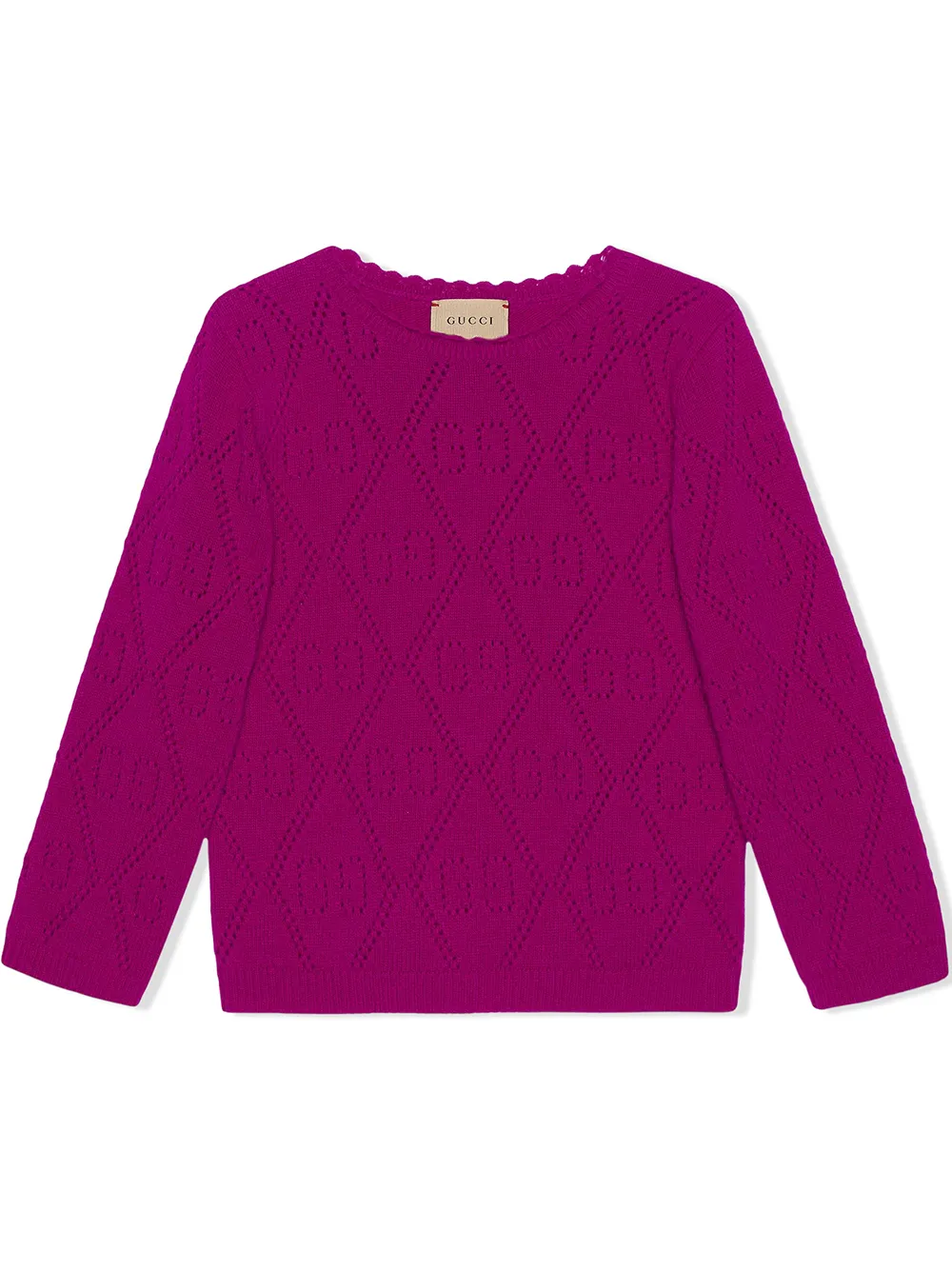 

Gucci Kids GG-stitch wool jumper - Pink