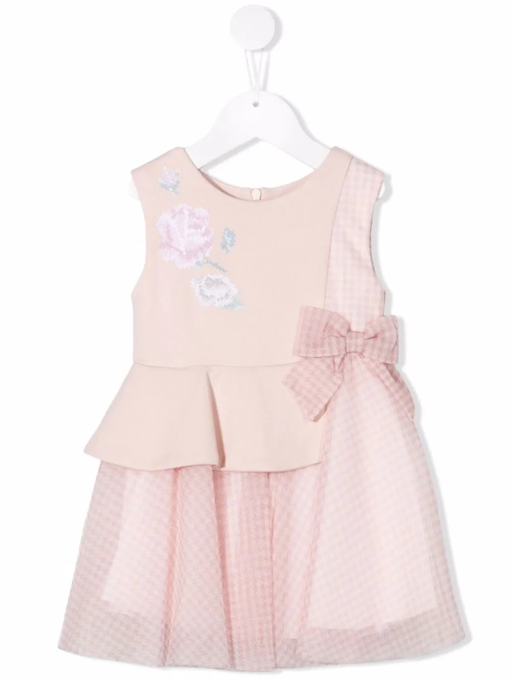 

Lapin House mix-print bow-detail dress - Rosado