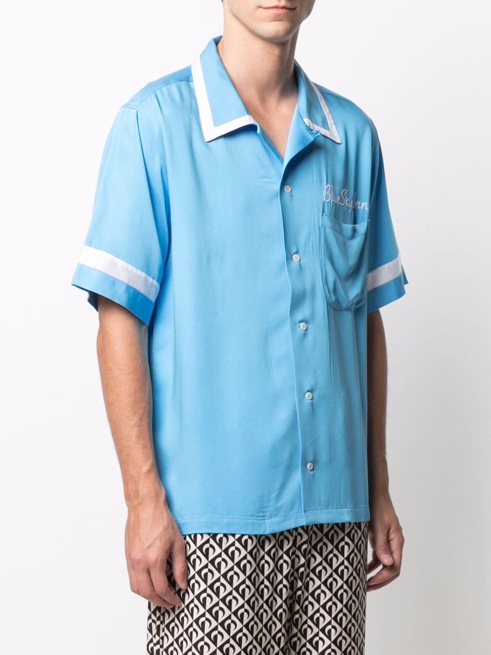 фото Blue sky inn рубашка с контрастной отделкой и вышитым логотипом