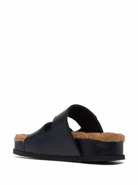 neous dombai shearling lined leather slides