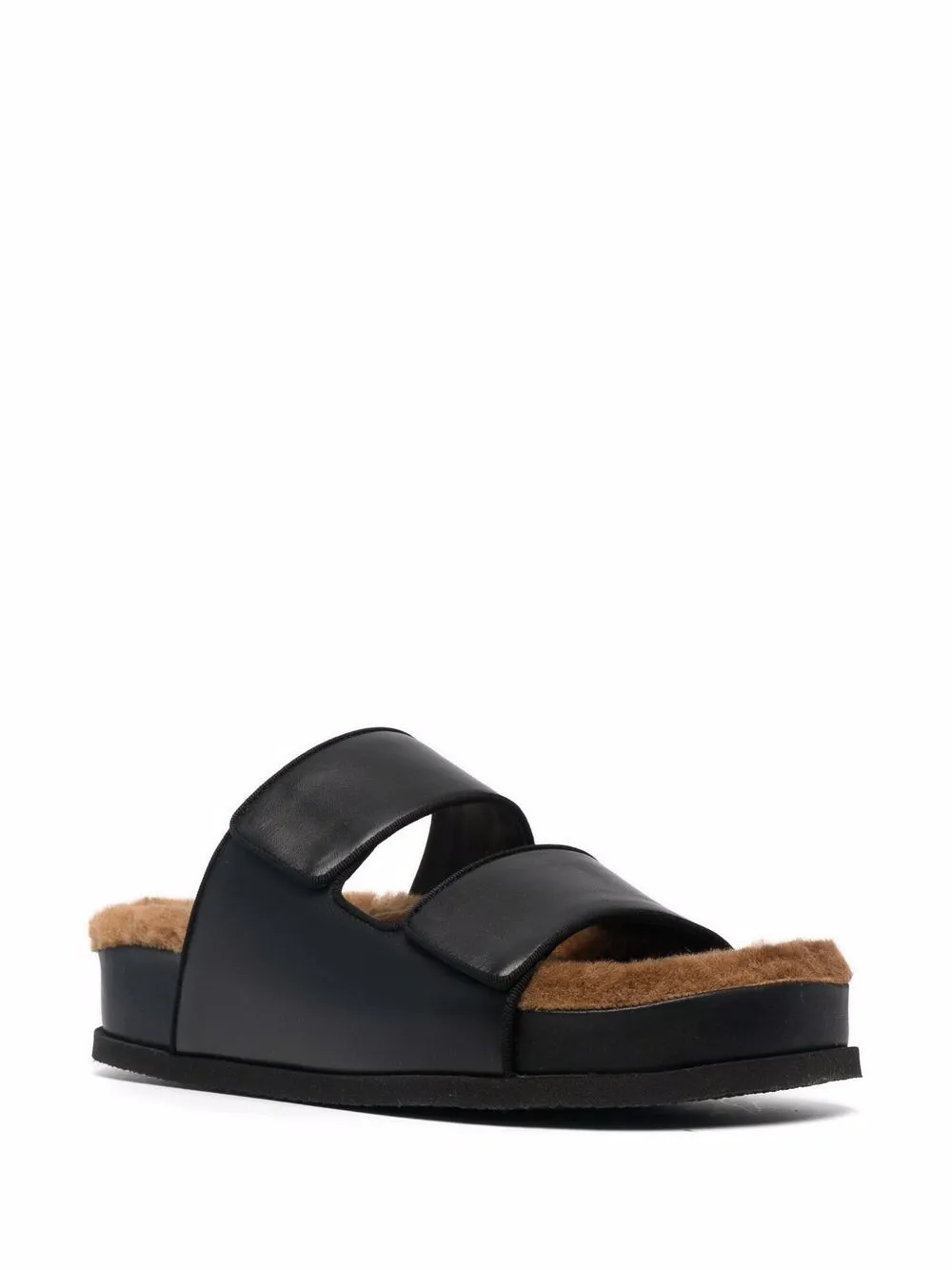 neous dombai shearling lined leather slides