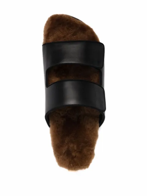 neous dombai shearling lined leather slides