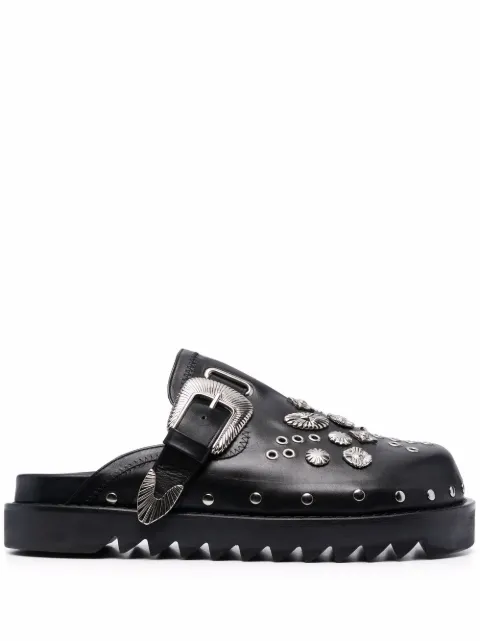 Toga Virilis silver embellished clogs