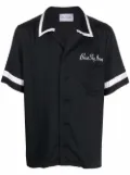 BLUE SKY INN contrast-trim embroidered logo shirt - Black
