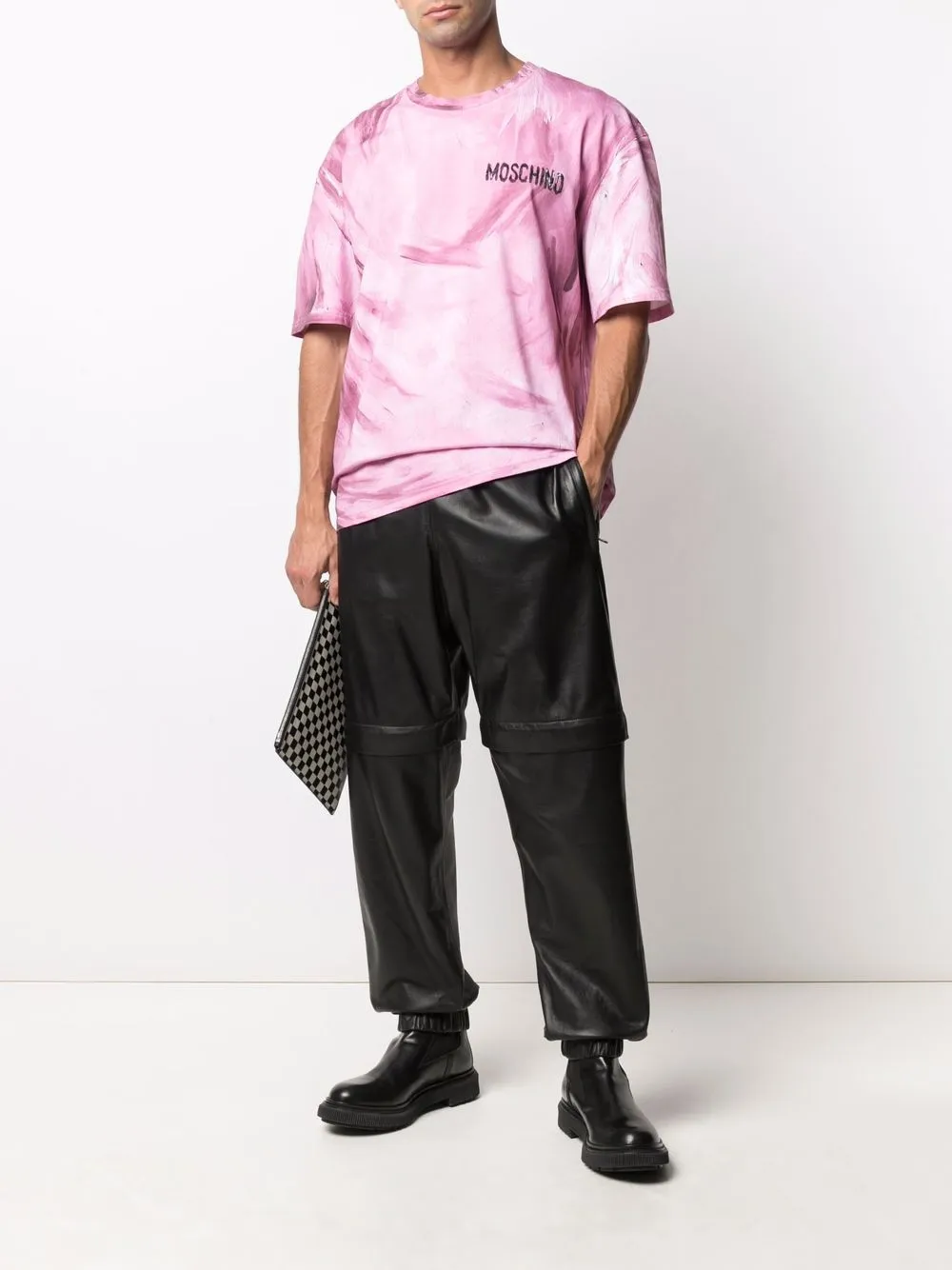 фото Moschino футболка с эффектом разбрызганной краски