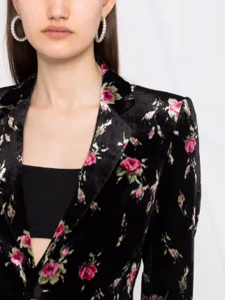 floral pattern single-breasted blazer jacket展示图