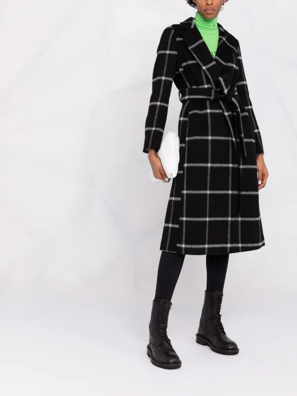 checked wrap coat