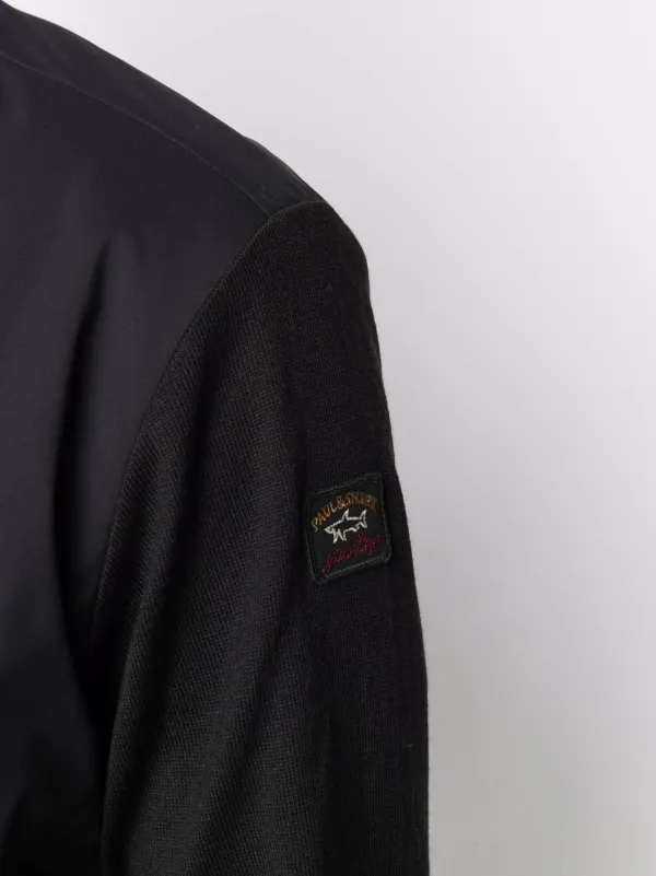 Shop Paul Shark Knit Sleeve Zip Up Jacket With Express Delivery Farfetch