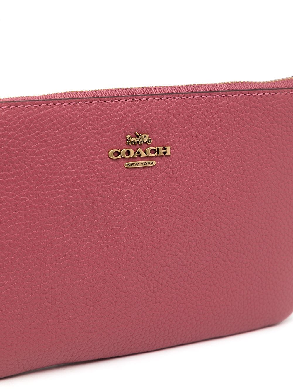Coach Polished Pebble Leather Small Wristlet,  Green, One