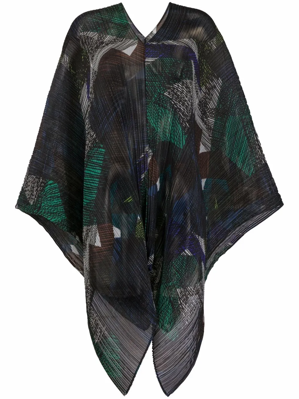Pleats Please Issey Miyake туника асимметричного кроя с графичным принтом