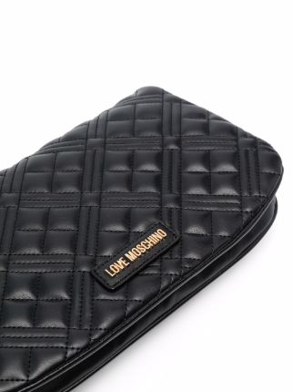 quilted faux-leather logo-plaque bag展示图