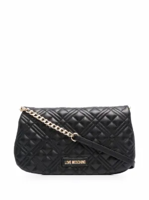 love moschino croc logo shoulder bag
