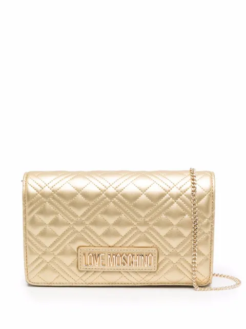 Love Moschino Bolsa tiracolo matelassê com placa de logo
