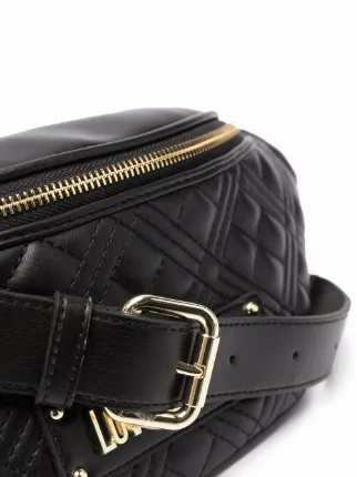 faux-leather quilted belt bag展示图