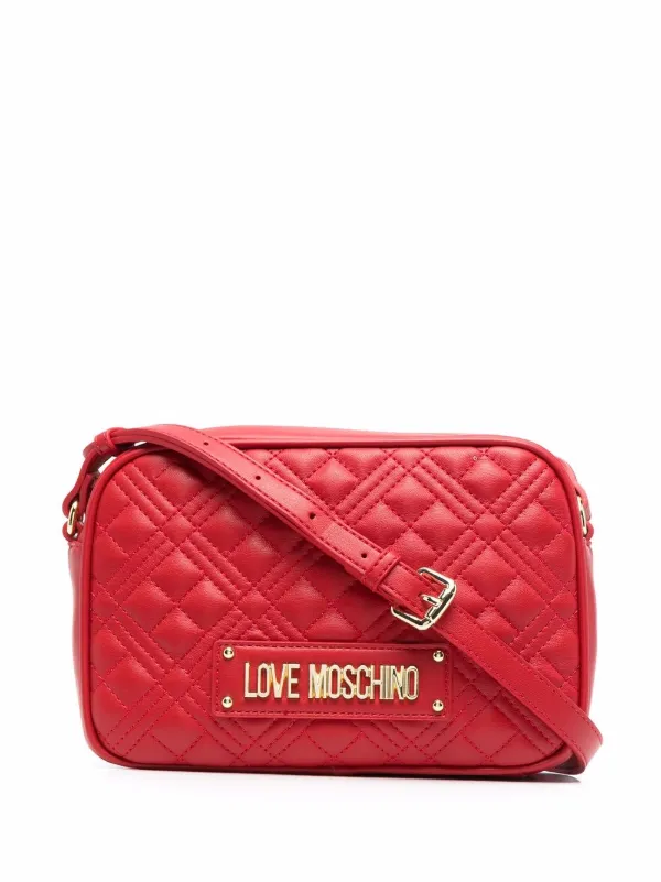 love moschino heart logo quilted bag