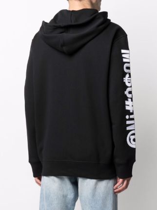 Symbols logo-print zipped hoodie展示图