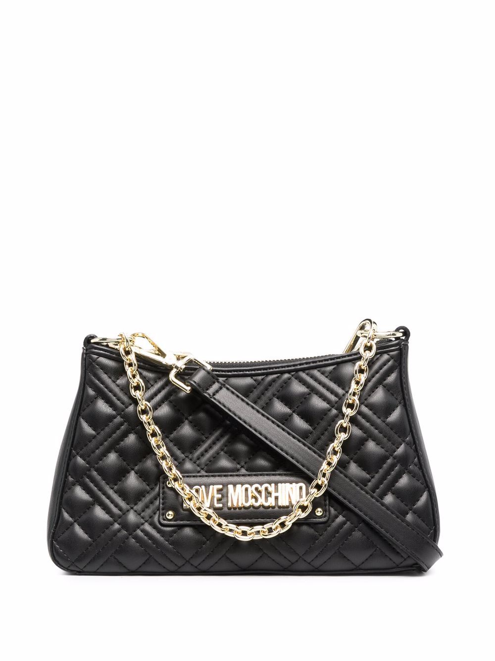 Love Moschino quilted heart-logo bag – Black