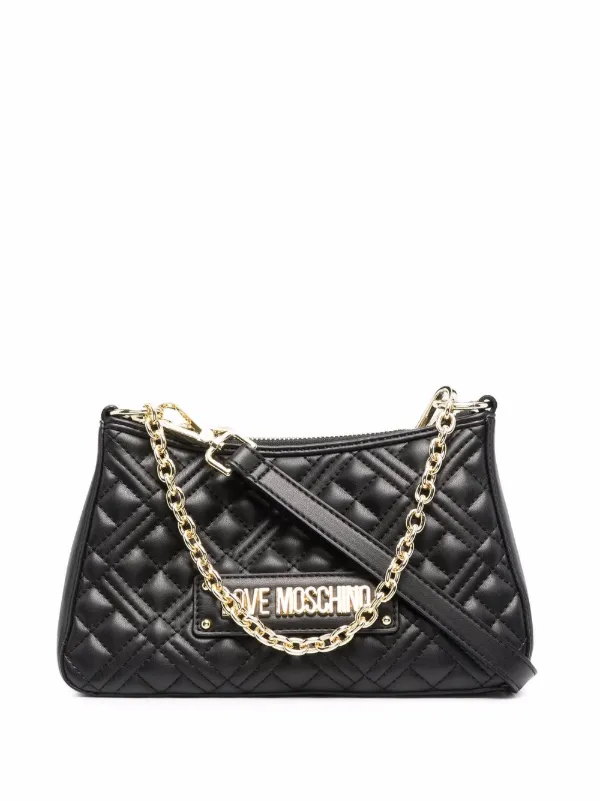 love moschino heart logo quilted bag