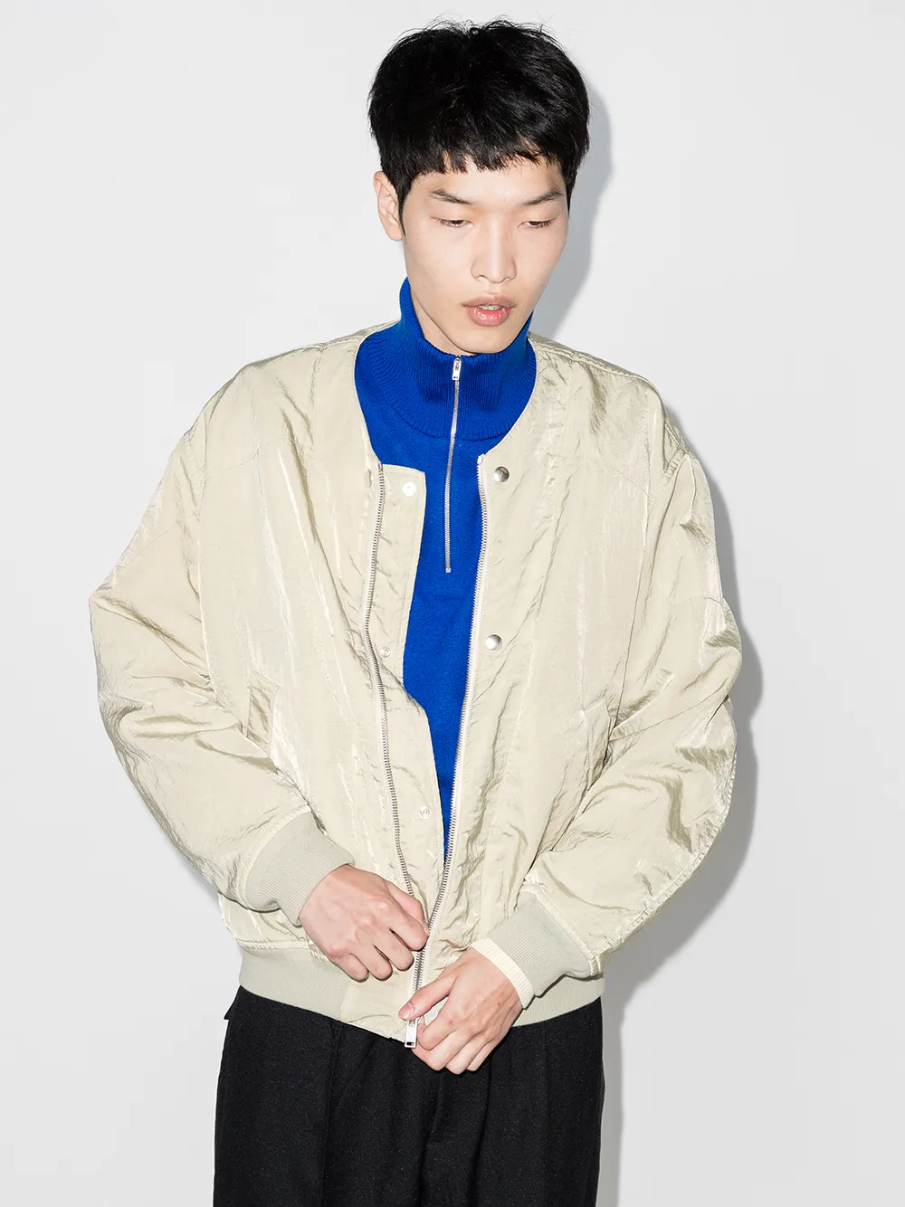 Jil Sander detachable-collar Bomber Jacket - Farfetch