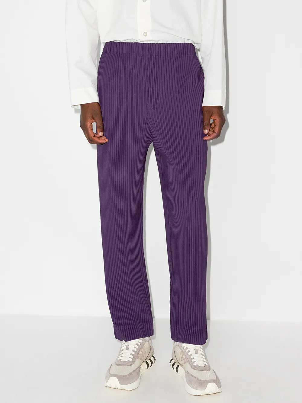 Image 2 of Issey Miyake plissé straight-leg trousers