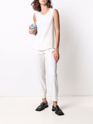 sleeveless ribbed-neck top展示图