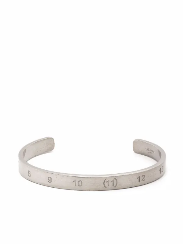 number-engraved cuff bracelet