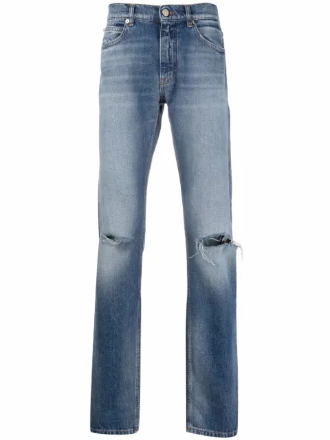 Versace distressed-effect straight-leg jeans