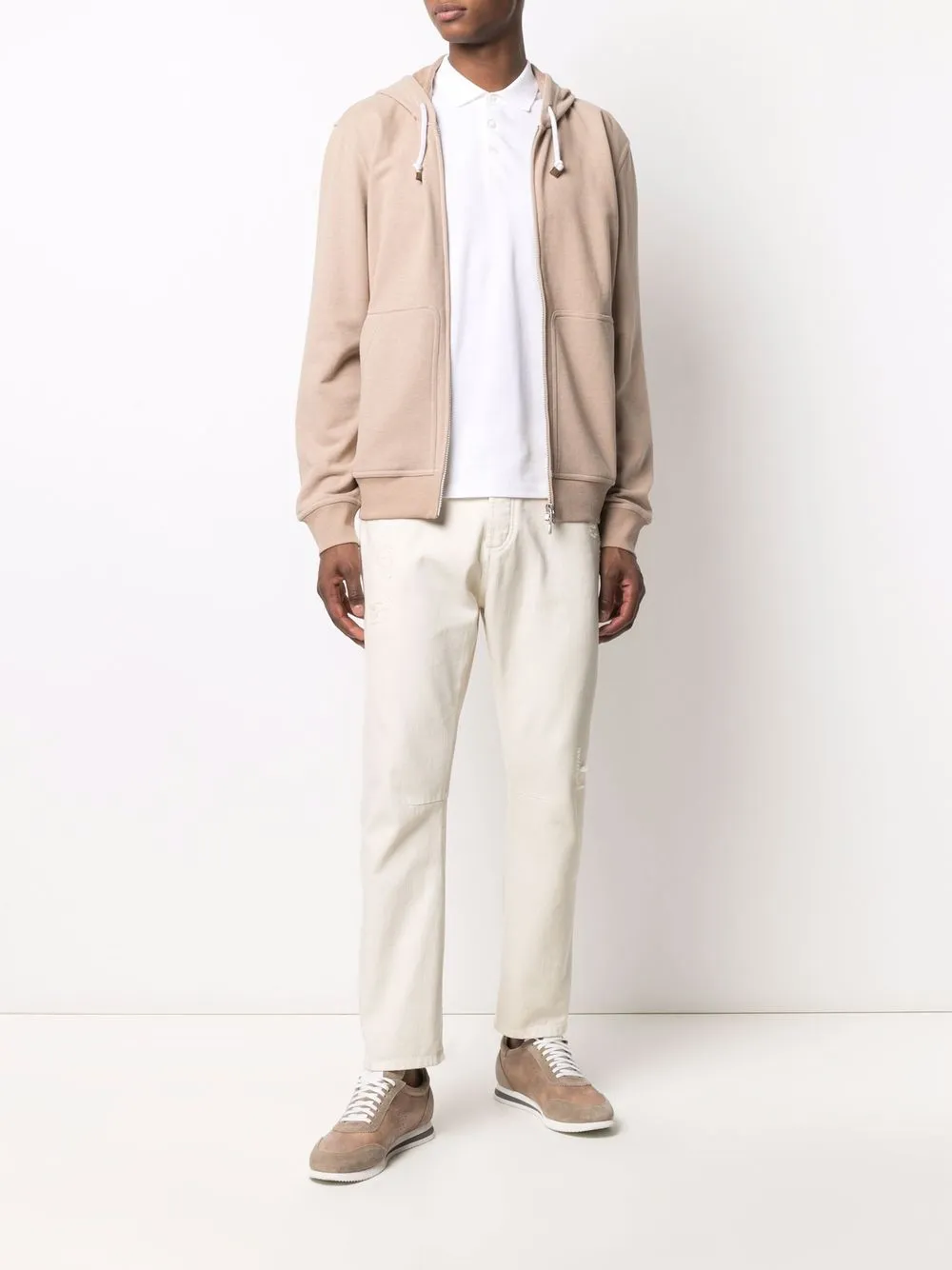 Brunello Cucinelli Hoodie met rits - Beige
