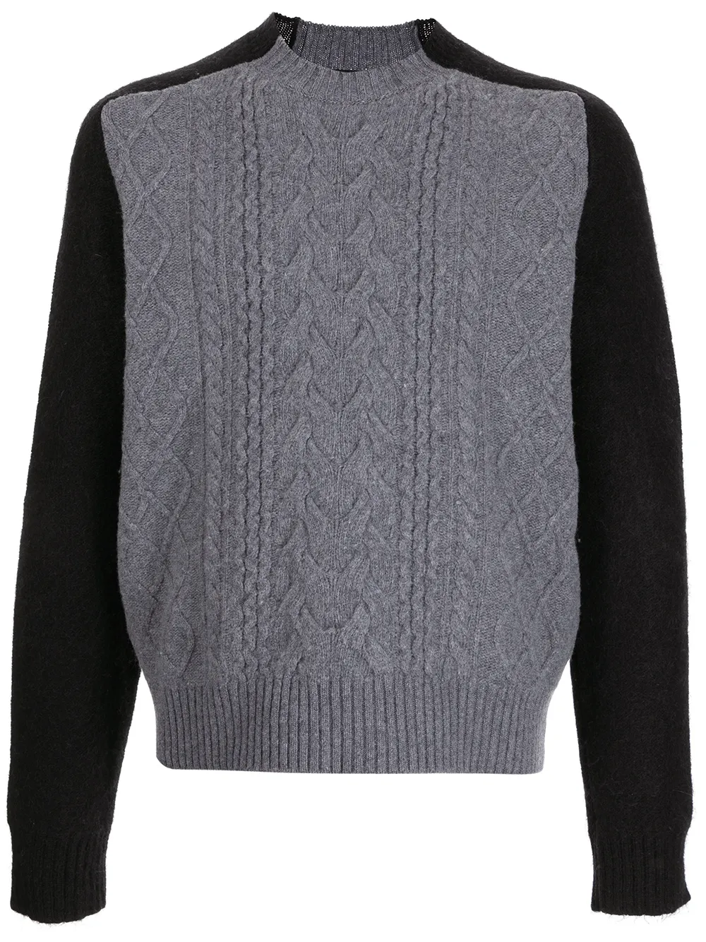 

Nº21 two-tone cable-knit jumper - Grey