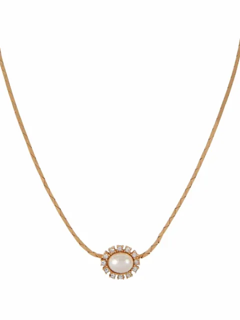 Christian Dior Pre-Owned 1980s pre-owned faux-pearl pendant necklace