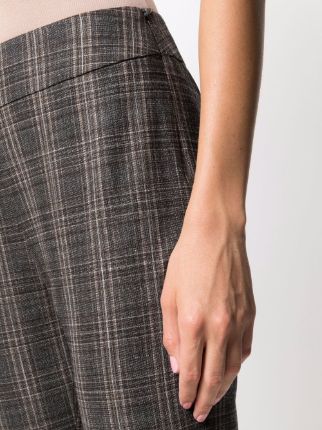 high-waist check-pattern tailored trousers展示图