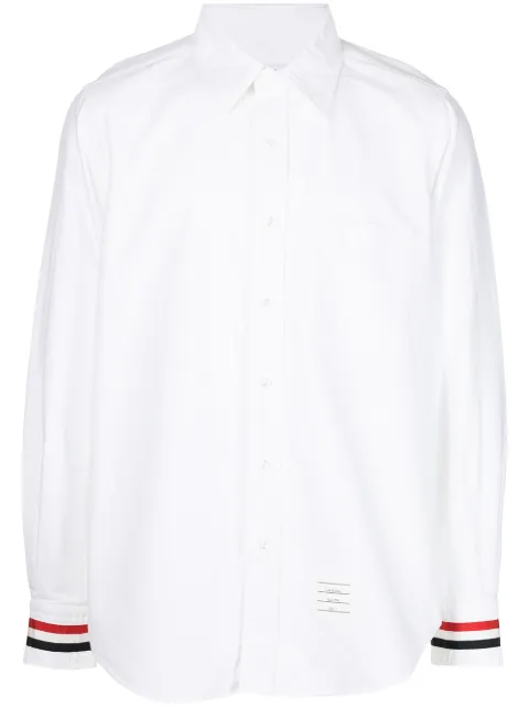 Thom Browne camisa con ribete de grosgrain