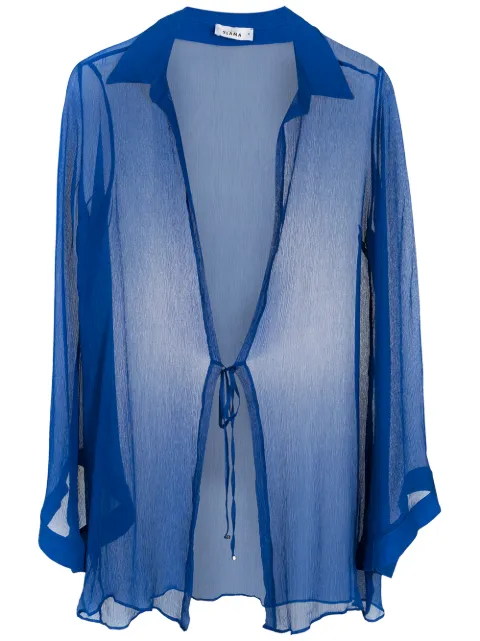 Amir Slama tie-front silk beach cover-up